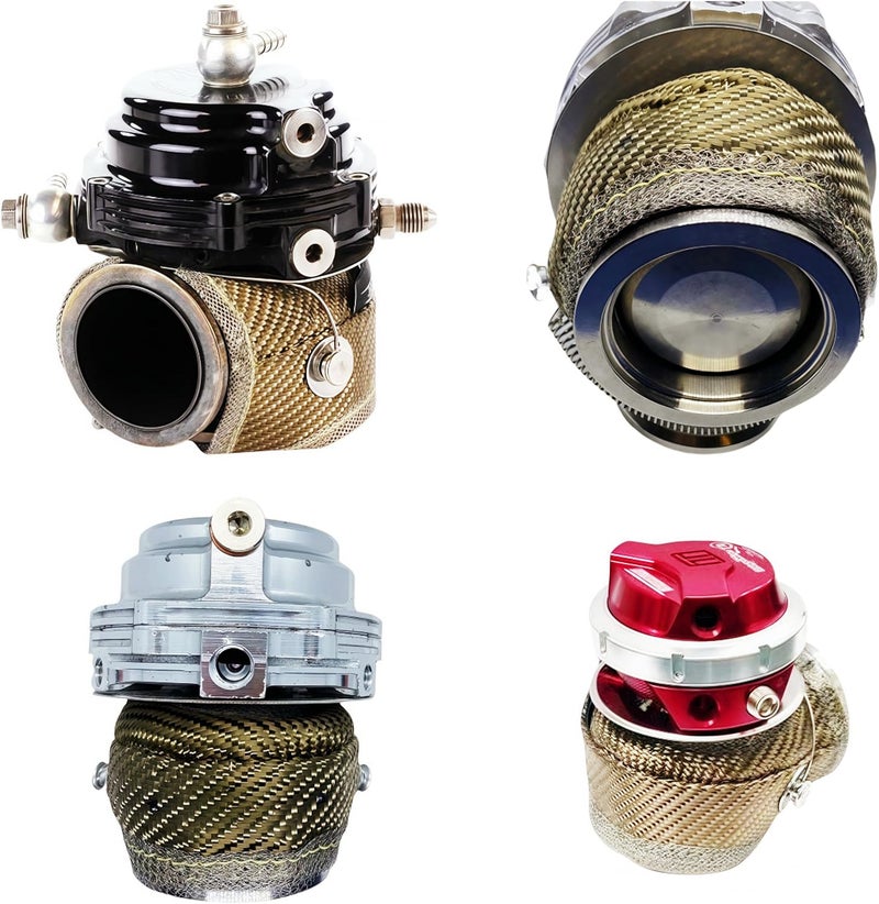 BSTFLEX Titanium Turbo blanket for Wastegate 50mm External Turbo Heat Shield Cover Fiberglass Jacket Bag Turbocharger (50mm) - Image 2